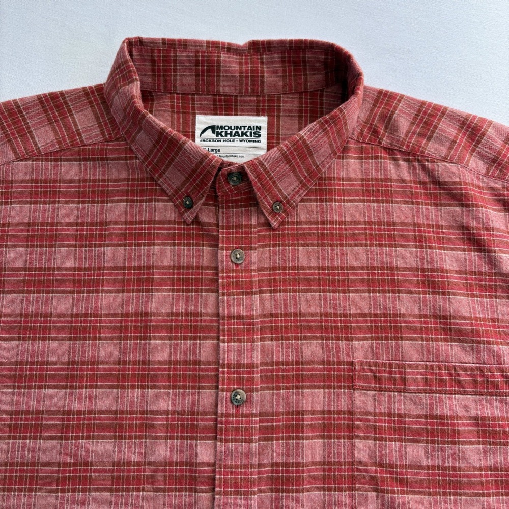 Mountain Khakis Mens Red Plaid Cotton Button Down Park Flannel Shirt XXL 21522